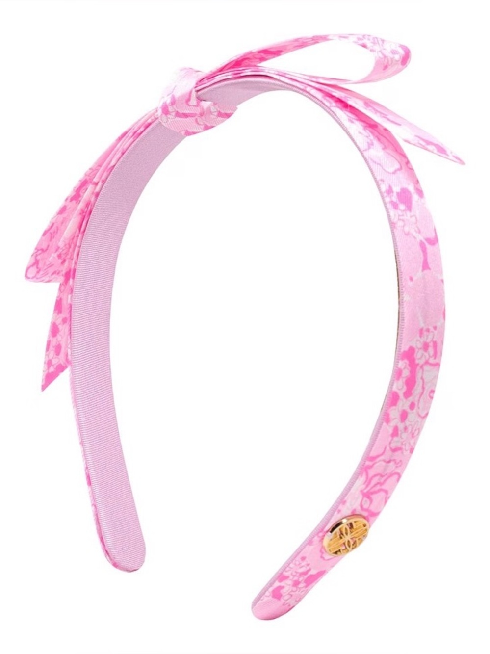 Lilly Pulitzer Silk Slim Bow Headband - Conch Shell Pink